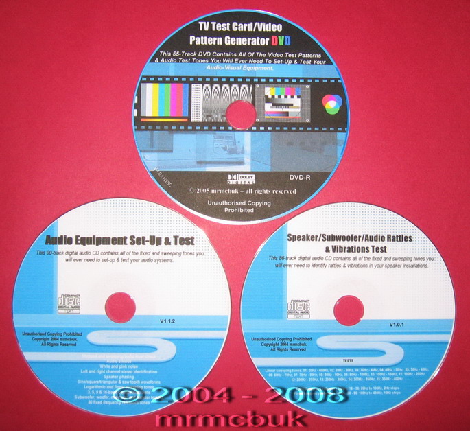 PAL/NTSC - LCD/Plasma TV Test Card & Audio Test CD/DVD